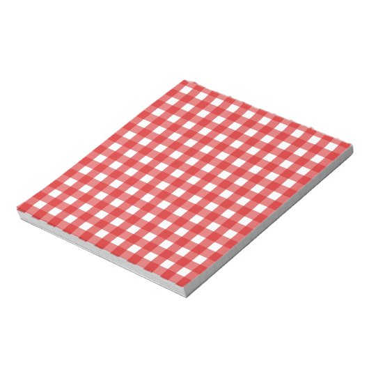 Rode gingham notitieblok (Linkerzijde)