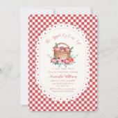 Rode Gingham Oogappel Baby Shower Kaart (Voorkant)