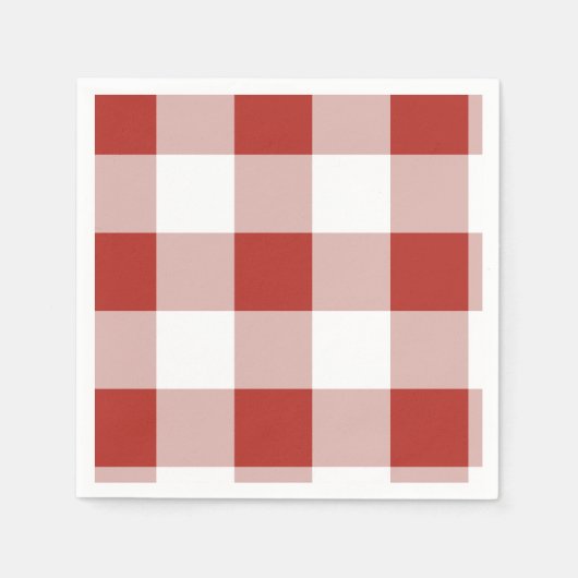 Rode Gingham Papieren Servet | Rode Gingham Feesta (Voorkant)