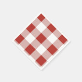 Rode Gingham Papieren Servet | Rode Gingham Feesta (Hoek)