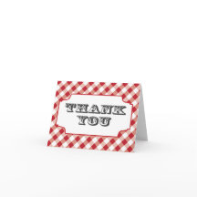 Rode Gingham-patroon bedankkaartjes