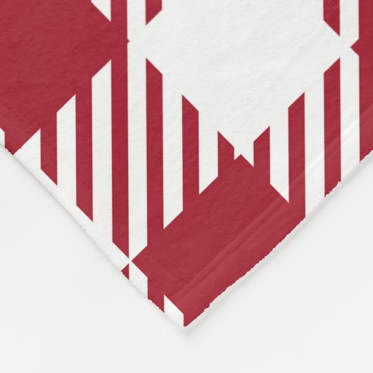 Rode Gingham patroon met harten Fleece Deken (Hoek)