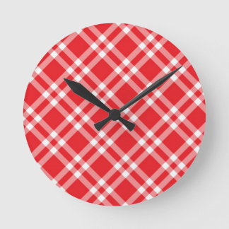 Rode Gingham Patroon Ronde Klok