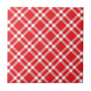 Rode Gingham Patroon Tegeltje
