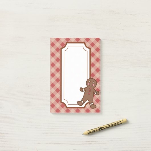 Rode Gingham Peperkoek Post It Notities Post-it® Notes (Op bureau)