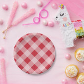 Rode Gingham Picknick BBQ-feest Papieren Borden Bordje (Feest)