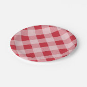 Rode Gingham Picknick BBQ-feest Papieren Borden Bordje (Gekanteld)