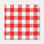 Rode gingham picknick tafelkleed print magneet (Voorkant)