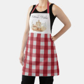 Rode Gingham Plaid Patroon Bakbenodigdheden Schort (Insitu)
