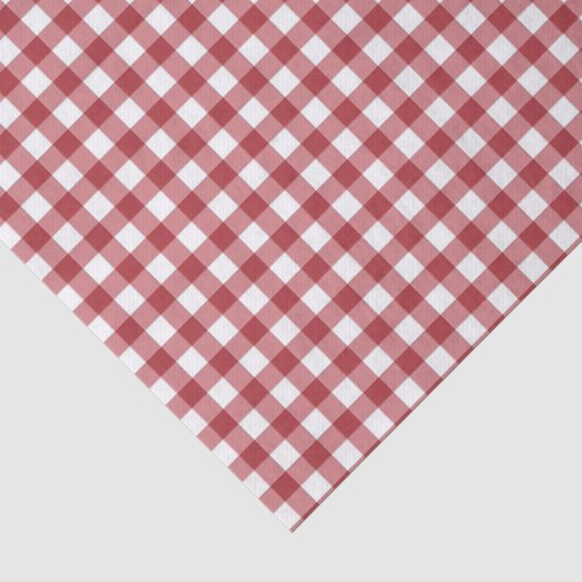 Rode Gingham Plaid Tissuepapier (Detail)