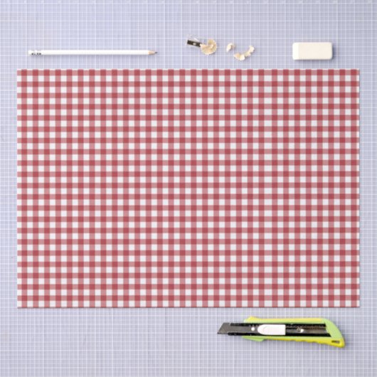 Rode Gingham Plaid Tissuepapier (Craft)