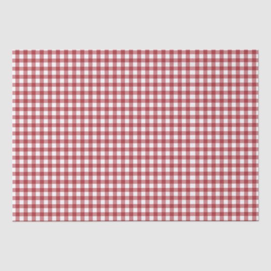 Rode Gingham Plaid Tissuepapier (Voorkant)