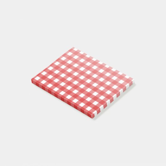 Rode gingham post-it® notes (Schuin)