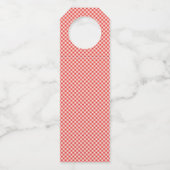 Rode Gingham Prettig Kerst Persoonlijk Flessenhanger (Achterkant)