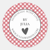 Rode gingham product verpakking mailing label (Voorkant)