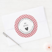 Rode gingham product verpakking mailing label (Envelop)