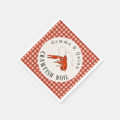 Rode Gingham Rivierkreeften Borrel Zeevruchtenfees Servet (Hoek)