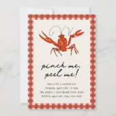 Rode Gingham Rivierkreeftfeest Koken Zeevoedsel Zo Kaart (Voorkant)