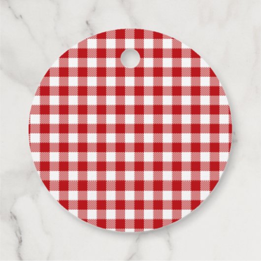 Rode Gingham, Roderuit Bedankjes Labels (Achterkant)