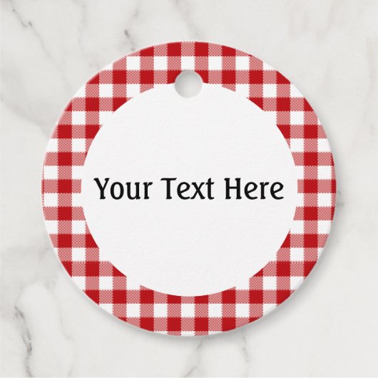 Rode Gingham, Roderuit Bedankjes Labels (Voorkant)