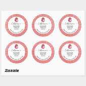 Rode gingham ruit Thuisgemaakte tomatensaus label (Vel)