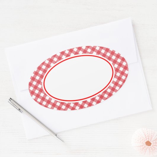 Rode Gingham Stickers (Envelop)