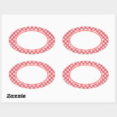 Rode Gingham Stickers (Vel)