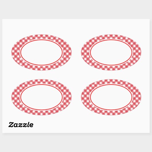 Rode Gingham Stickers (Vel)