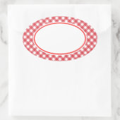 Rode Gingham Stickers (Tas)