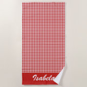 Rode Gingham Strandlaken (Voorkant)