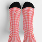 Rode Gingham Streep met Witte Olifant Sokken (Top)