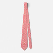 Rode Gingham Strepen met Rode Tijgerkop Stropdas (Voorkant)