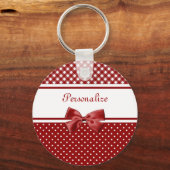 Rode Gingham Striknaam Sleutelhanger (Voorkant)