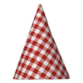 Rode Gingham Verjaardag Papieren Hoeden Feesthoedjes (Rechts)