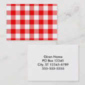 Rode Gingham Visitekaartje (Voorkant / Achterkant)