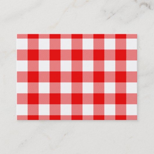 Rode Gingham Visitekaartje (Voorkant)