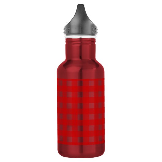 Rode gingham waterfles (Links)
