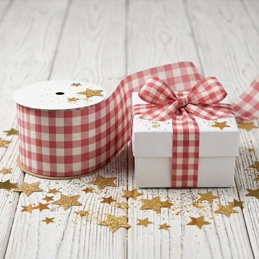 Rode Gingham Zoete Fruit Kinderfeestje Satijnen Lint
