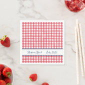 Rode Gingham Zomer, Geruite 4 Juli Servet (Insitu)