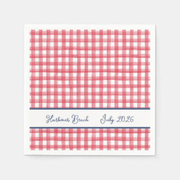 Rode Gingham Zomer, Geruite 4 Juli Servet