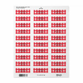 Rode Gingham Zomer Landelijk BBQ Geruit Etiket (Full Sheet)