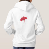 Rode ginkgo bladeren hoodie (Achterkant)