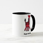 Rode Giraffe "Hoge angsten" Mok (Voorkant rechts)