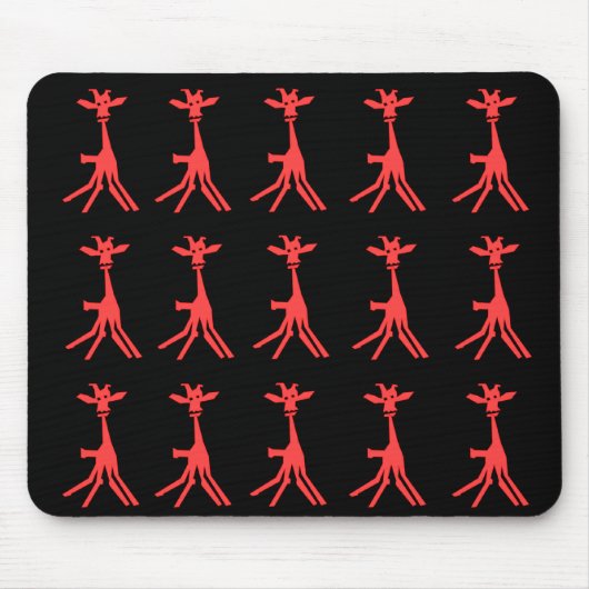 Rode Giraffe Mousepad Muismat (Voorkant)