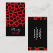 Rode Giraffe Print Design Visitekaartje (Voorkant / Achterkant)