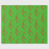 Rode Giraffe Stencil Cadeaupapier (Vlak)