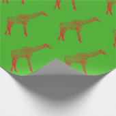 Rode Giraffe Stencil Cadeaupapier (Hoek)