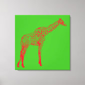 Rode Giraffe Stencil Canvas Afdruk (Voorkant)