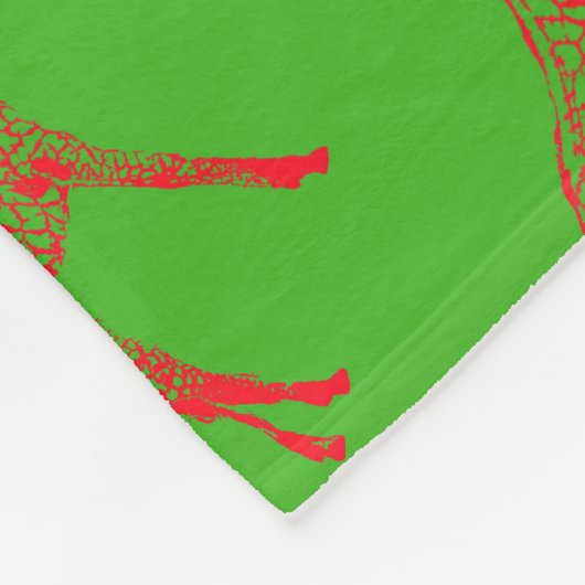 Rode Giraffe Stencil Fleece Deken (Hoek)