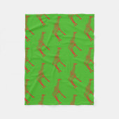 Rode Giraffe Stencil Fleece Deken (Voorkant)